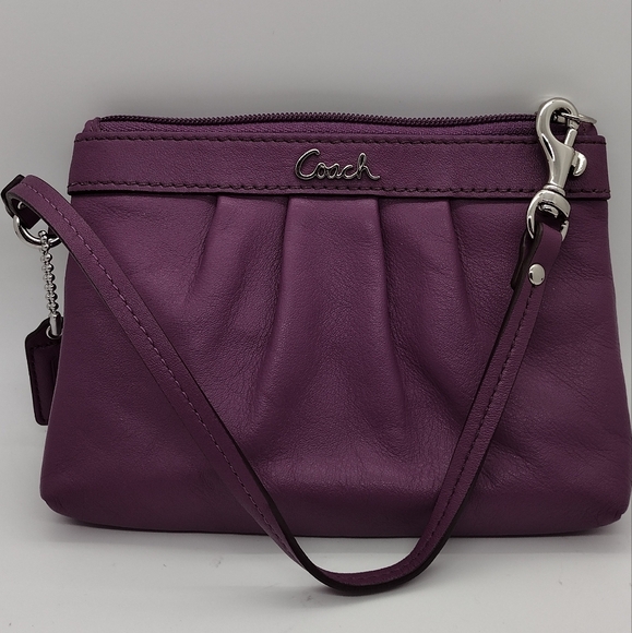 Coach Plum Small Wristlet - Picture 1 of 7